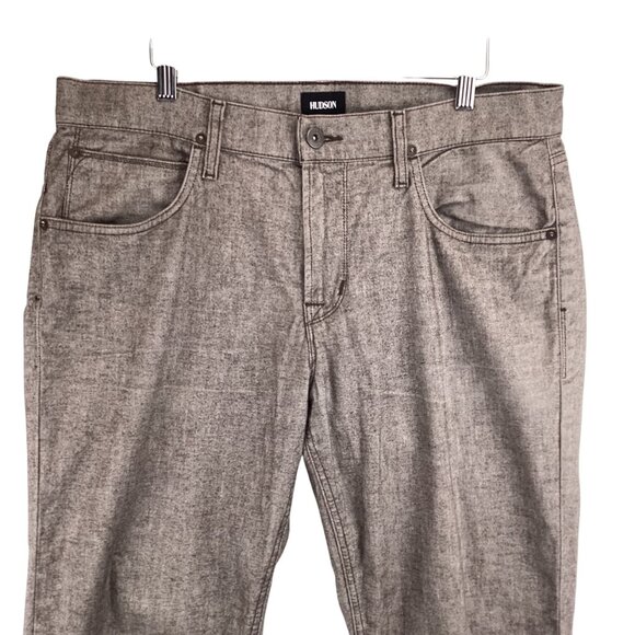 Hudson Mens Blake Slim Straight Zip Fly Jeans Size 36 Brownish Gray Denim Pants - Picture 2 of 11